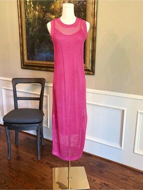 a new day Hot Pink Knit Maxi Dress Sz XS